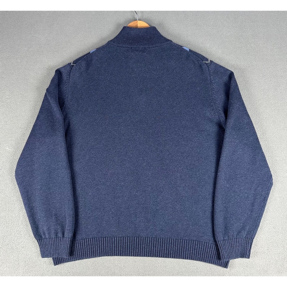 Brooks Brothers Quarter Zip Sweater XL Blue Argyle 346 Supima Cotton Old Money‎ - Picture 3 of 5